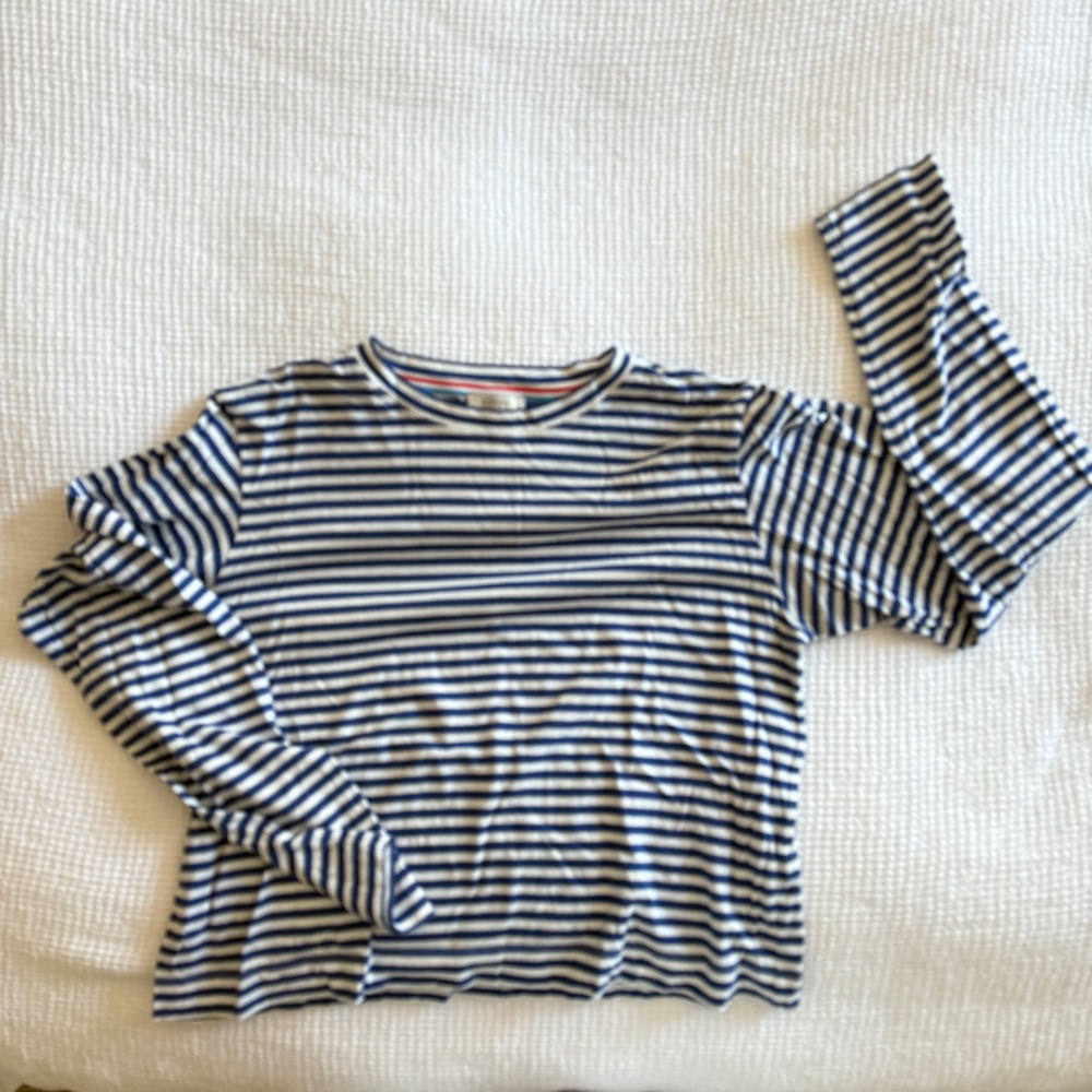 AYR Navy and White Striped Top